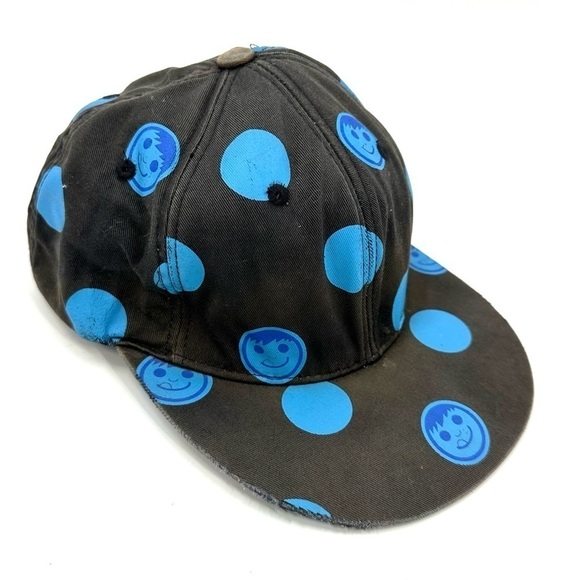 Neff Skateboarding Snapback Hat SPOT Black Blue Screenprint Stitched Side Logo - Picture 4 of 8